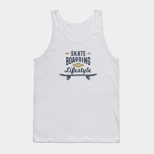 Skateboarding Is My Life. Sport, Lifestyle. Funny Motivational Quote. Humor Tank Top